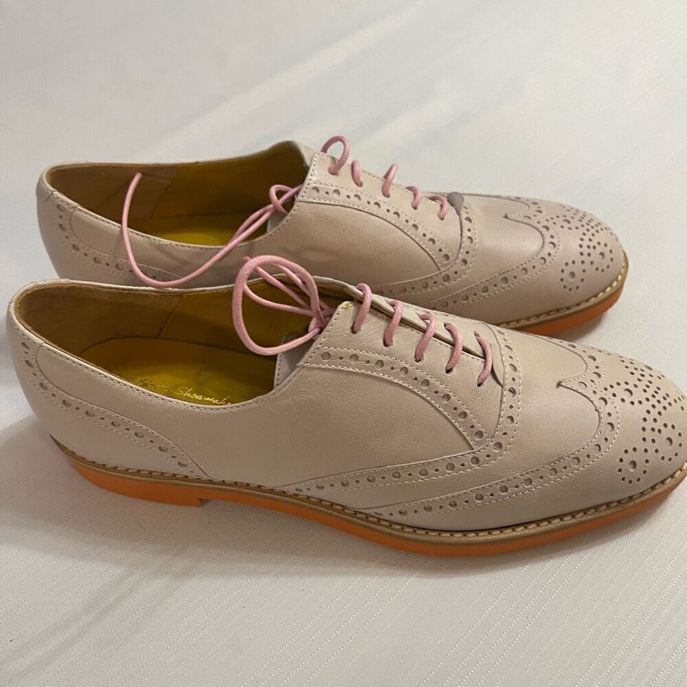 T&F Slack Shoemakers Pale Pink Oxford Shoes Size 38 1/2
